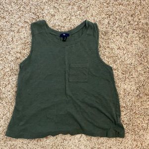 Olive Green tank top with a front pocket